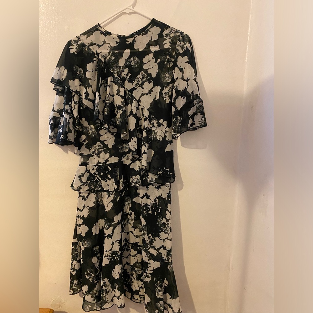 ASOS floral midi ruffle dress